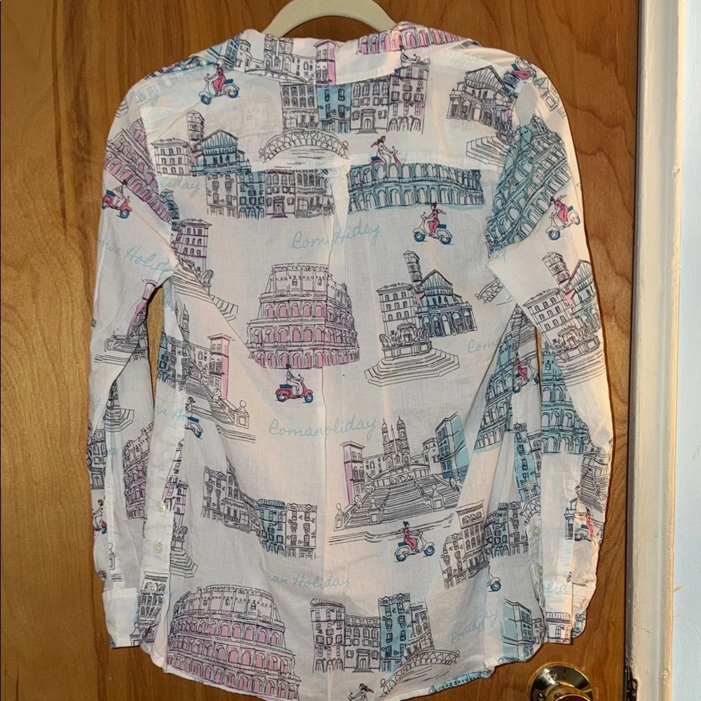 Talbots  Multicolor Roman Holiday Button Down Shirt - Picture 7 of 8